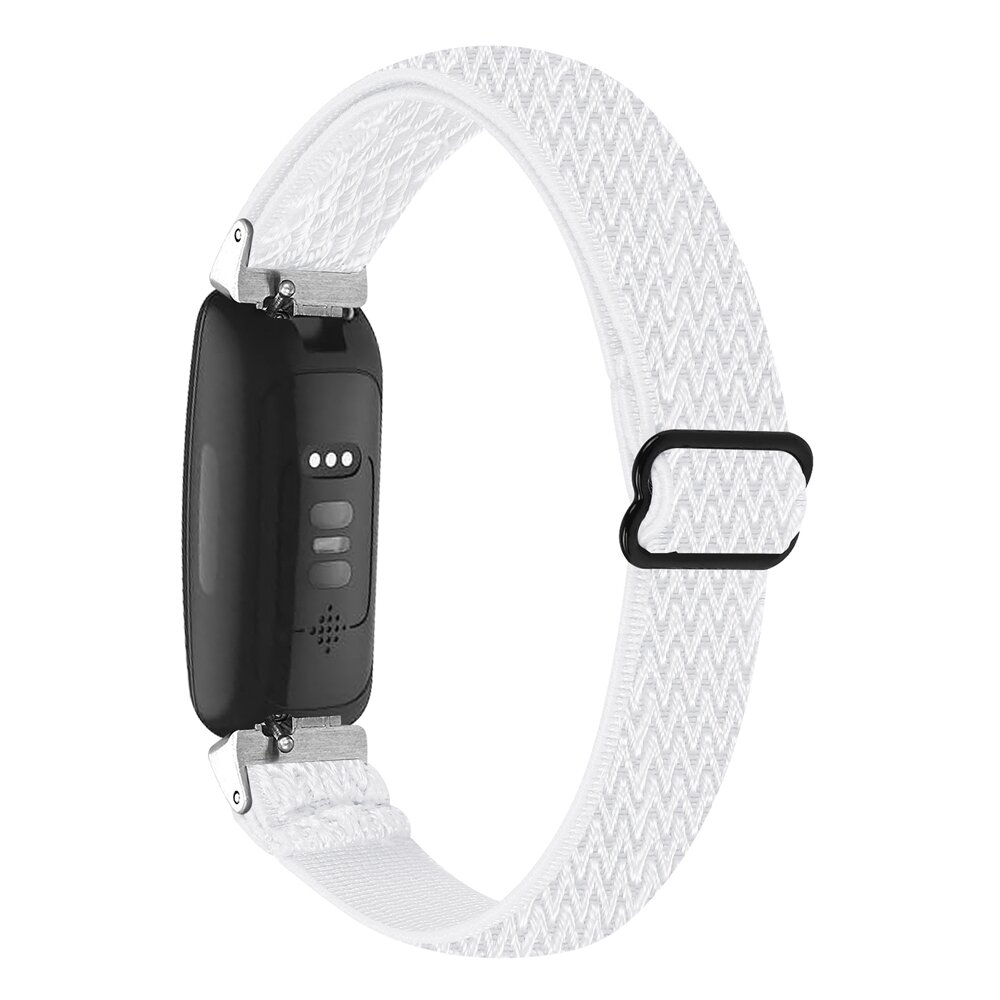 Fitbit Inspire 3 &ndash; Elastisches Solo Loop Nylonarmband - Wei&szlig;