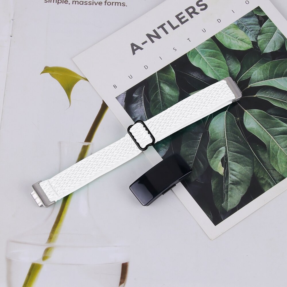 Fitbit Inspire 3 &ndash; Elastisches Solo Loop Nylonarmband - Wei&szlig;