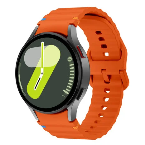 Wave Sportarmband mit Druckknopf - Gr&ouml;&szlig;e: M/L - Orange - Samsung Galaxy watch 7 - 40mm / 44mm &amp; Watch FE