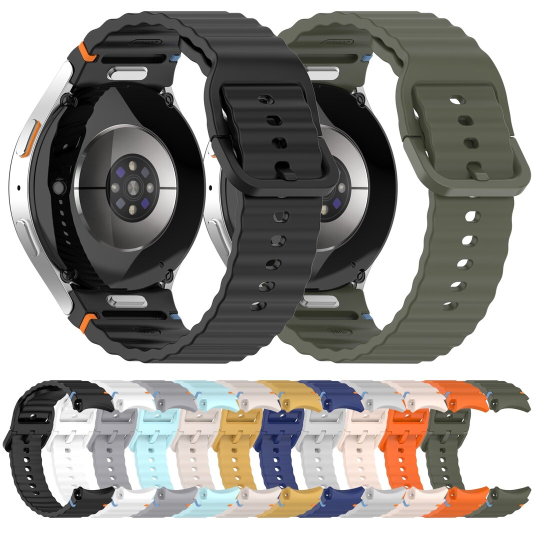 Wave Sportarmband mit Druckknopf - Gr&ouml;&szlig;e: M/L - Orange - Samsung Galaxy watch 7 - 40mm / 44mm &amp; Watch FE