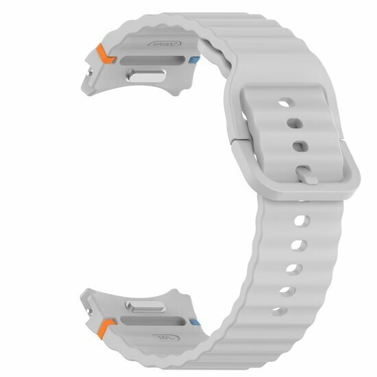 Wave Sportarmband mit Druckknopf - Gr&ouml;&szlig;e: M/L - Grau - Samsung Galaxy Watch 6 Classic - 47mm &amp; 43mm
