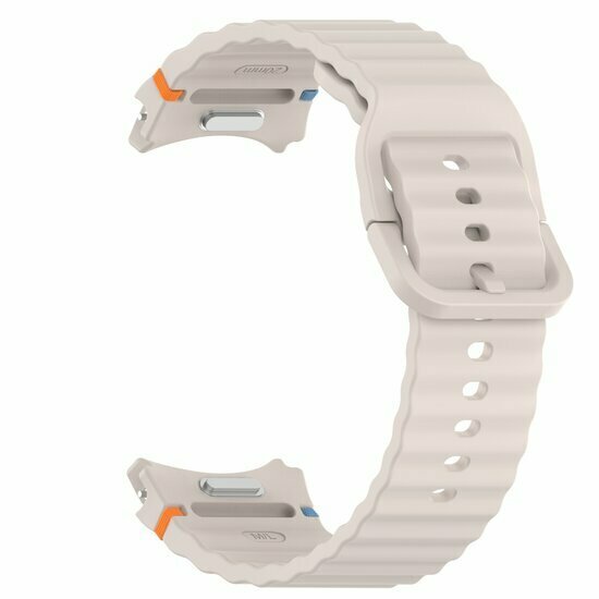 Wave Sportarmband mit Druckknopf - Gr&ouml;&szlig;e: M/L - Starlight - Samsung Galaxy Watch 6 - 40mm &amp; 44mm