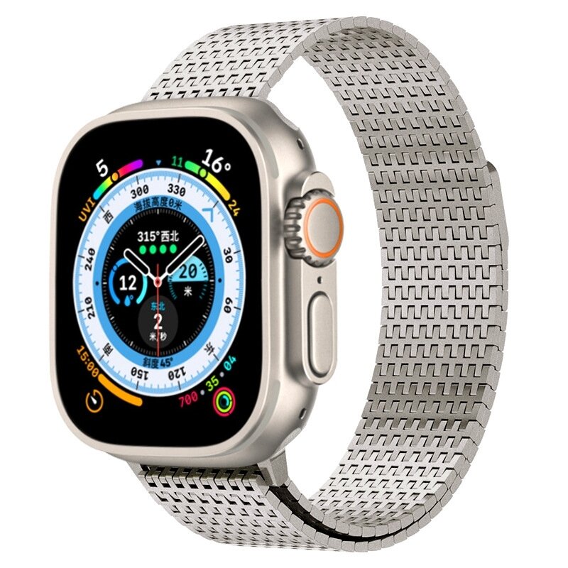 Edelstahl Loop Band - Farbe Titan - Extra stark - Geeignet f&uuml;r Apple Watch 38mm / 40mm / 41mm / 42mm
