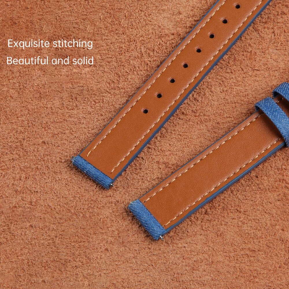 Denim-Lederarmband - Schwarz - Garmin Lily 2