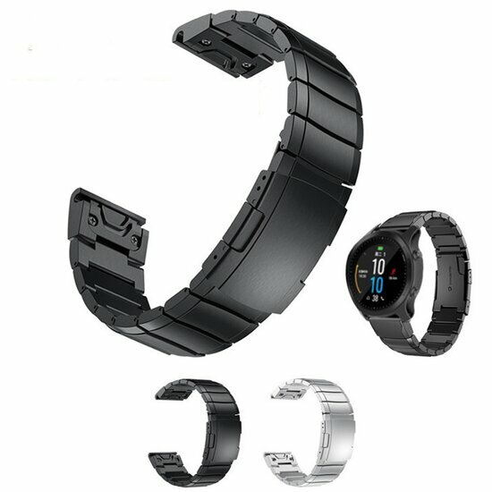 Edelstahl-Gliederarmband - Silber - Garmin Fenix 7 / 6 / 5