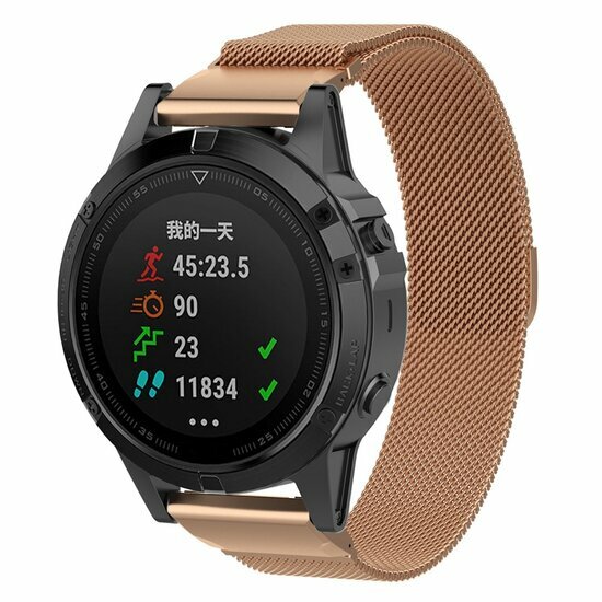 Milanaise Armband - Rose gold - Garmin Fenix 7 / 6 / 5