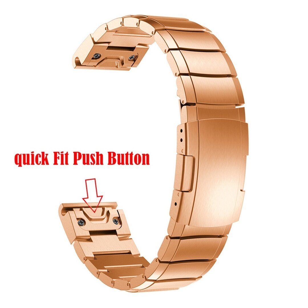 Edelstahl-Gliederarmband - Rose gold - Garmin Fenix 7S / 6S / 5S &amp; Instinct 2s