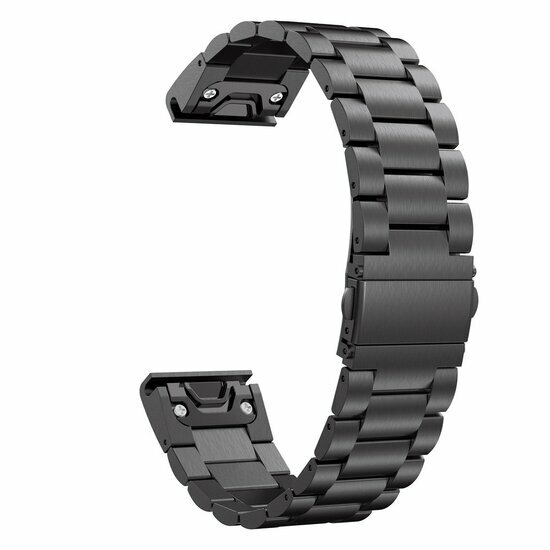 Stahlgliederarmband - Schwarz - Garmin Fenix 7S / 6S / 5S &amp; Instinct 2s