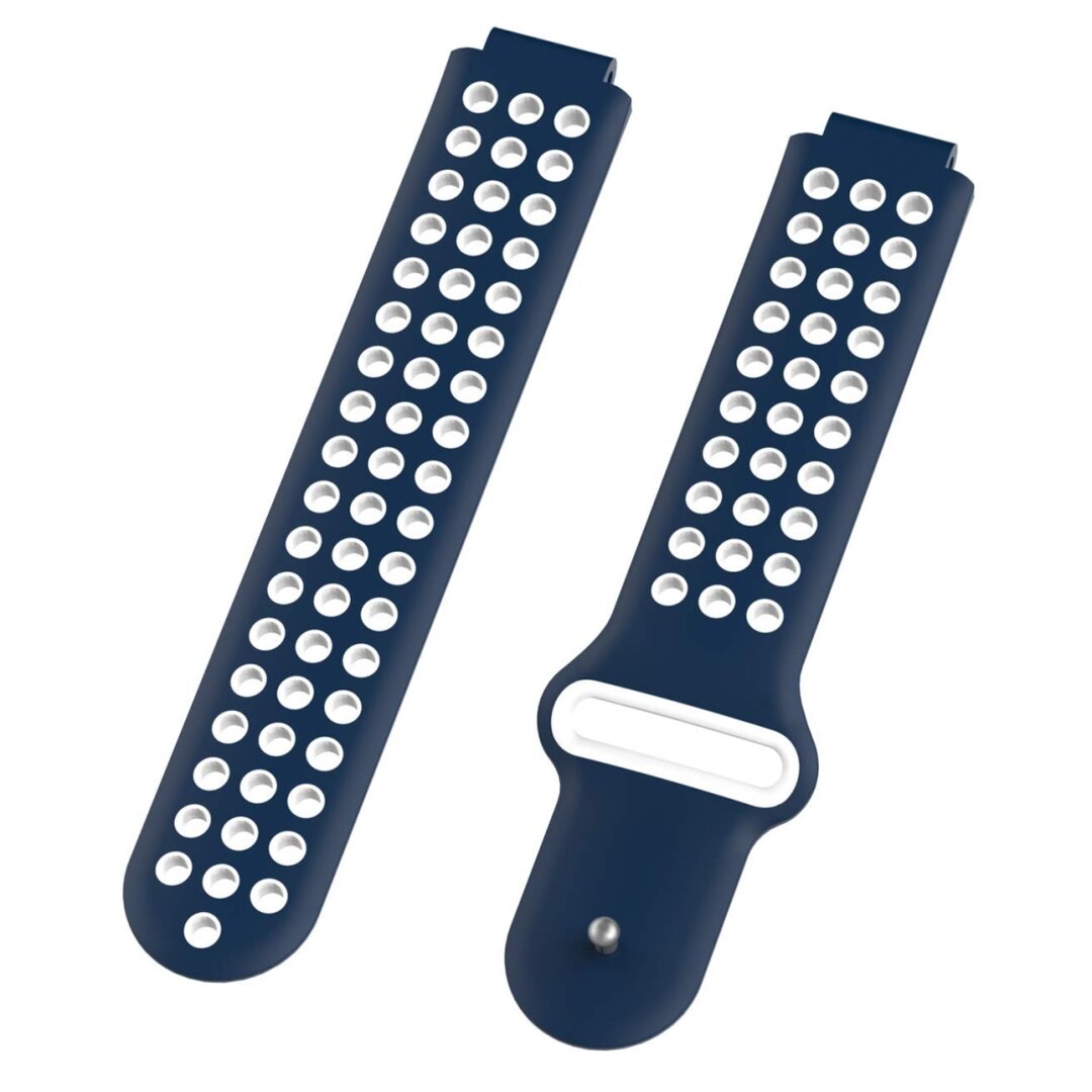 Silikon-Sportband - Blau + Wei&szlig; - Garmin Forerunner 220 / 230 / 235 / 620 / 630 / 735 (XT)