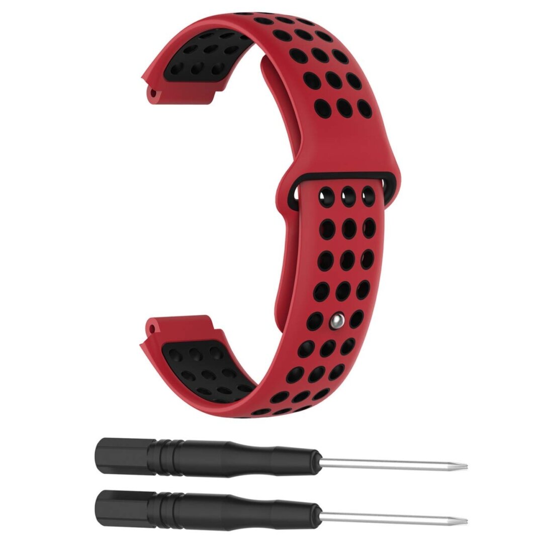 Silikon-Sportarmband - Rot + Schwarz - Garmin Forerunner 220 / 230 / 235 / 620 / 630 / 735 (XT)