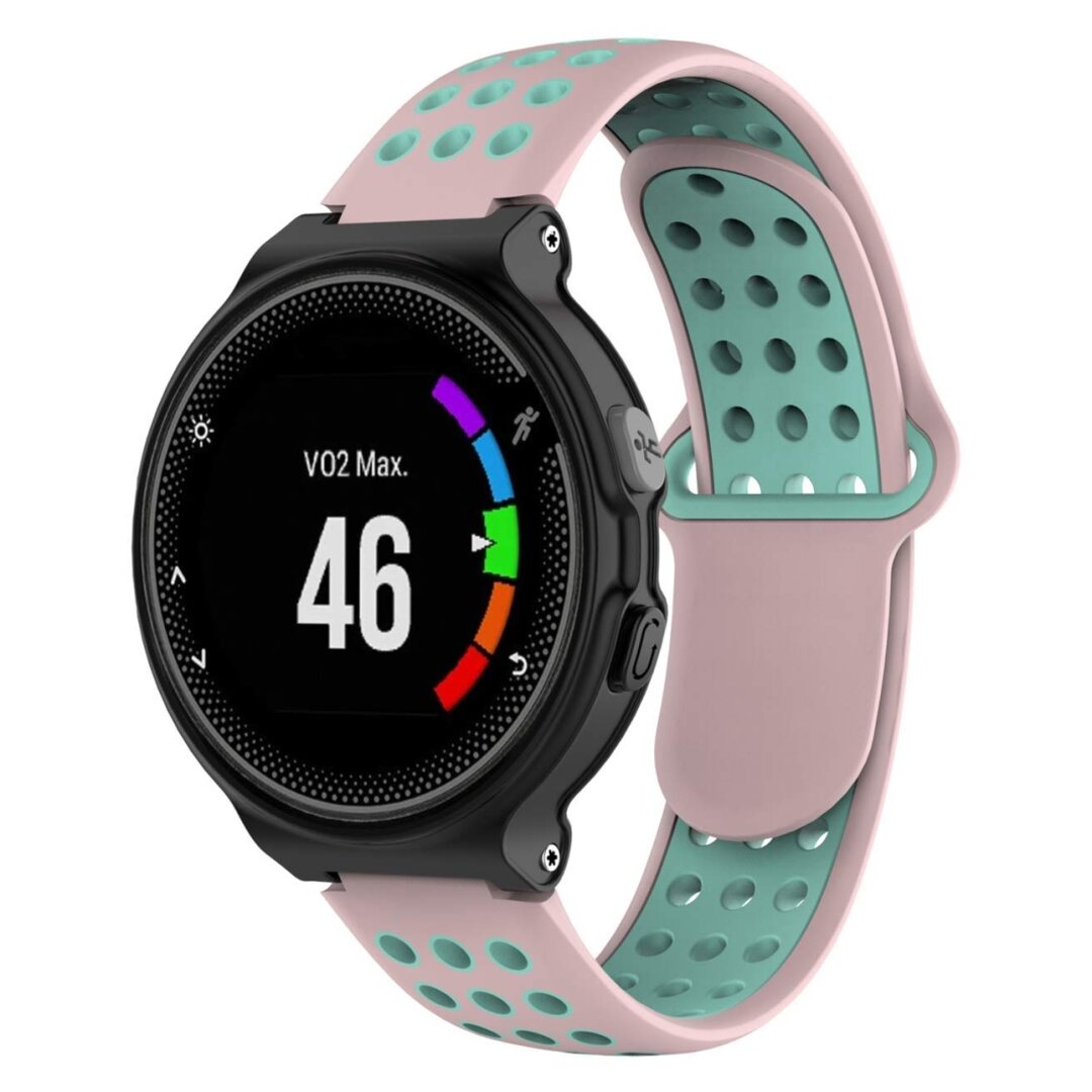 Silikon-Sportarmband - Pink + gr&uuml;n - Garmin Forerunner 220 / 230 / 235 / 620 / 630 / 735 (XT)