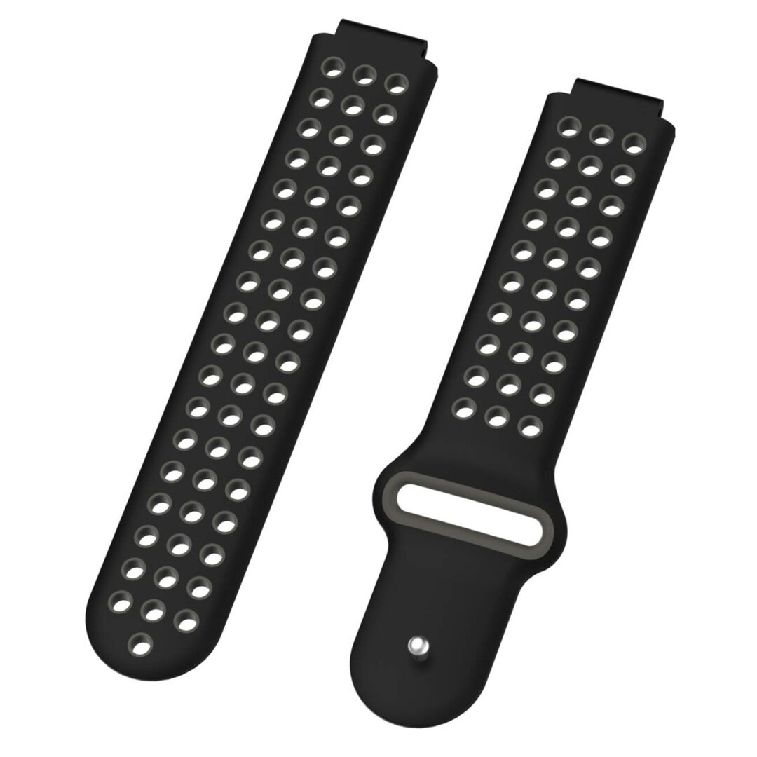 Silikon-Sportarmband - Schwarz + Grau - Garmin Forerunner 220 / 230 / 235 / 620 / 630 / 735 (XT)