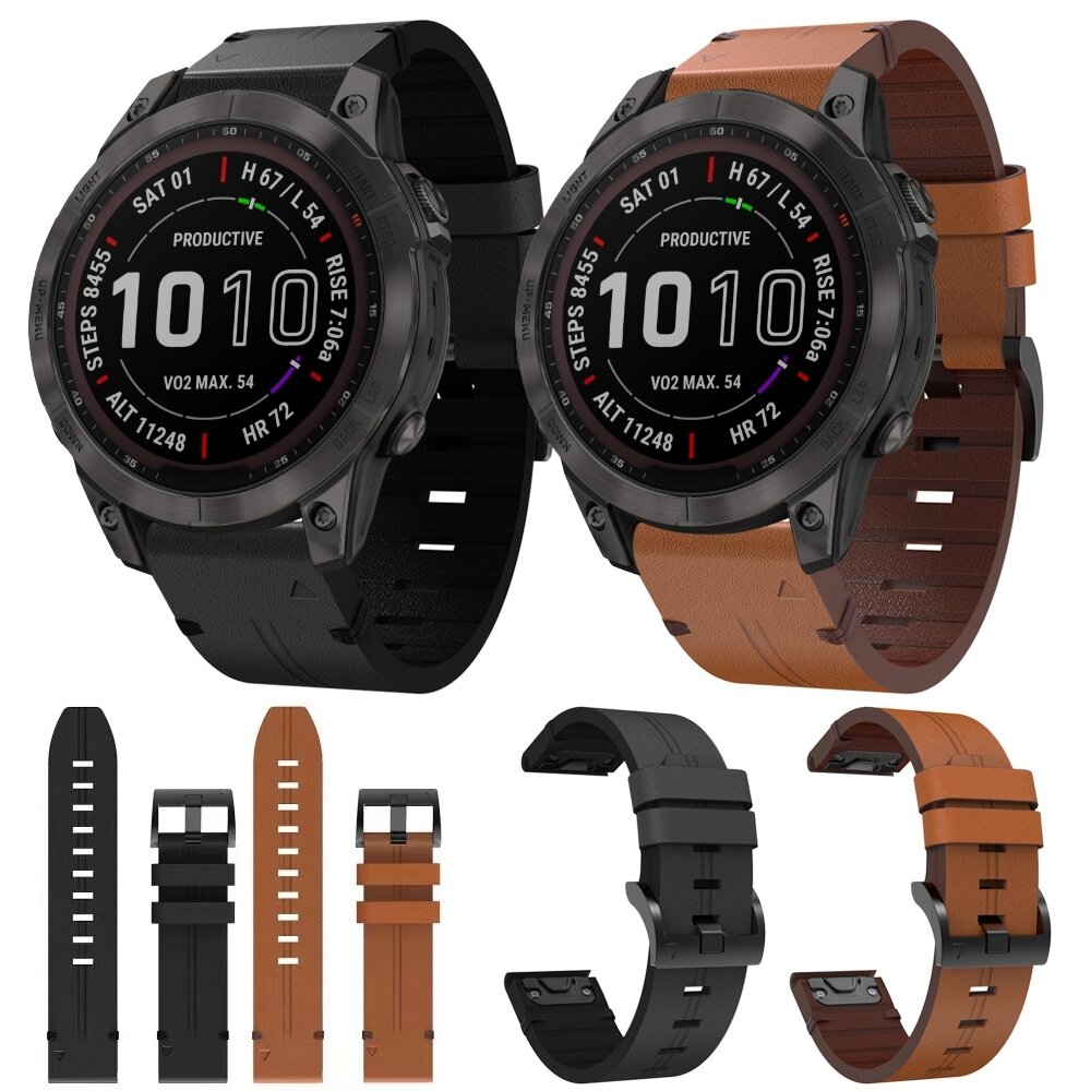 Lederband - Hellbraun - Garmin Fenix 7 / 6 / 5