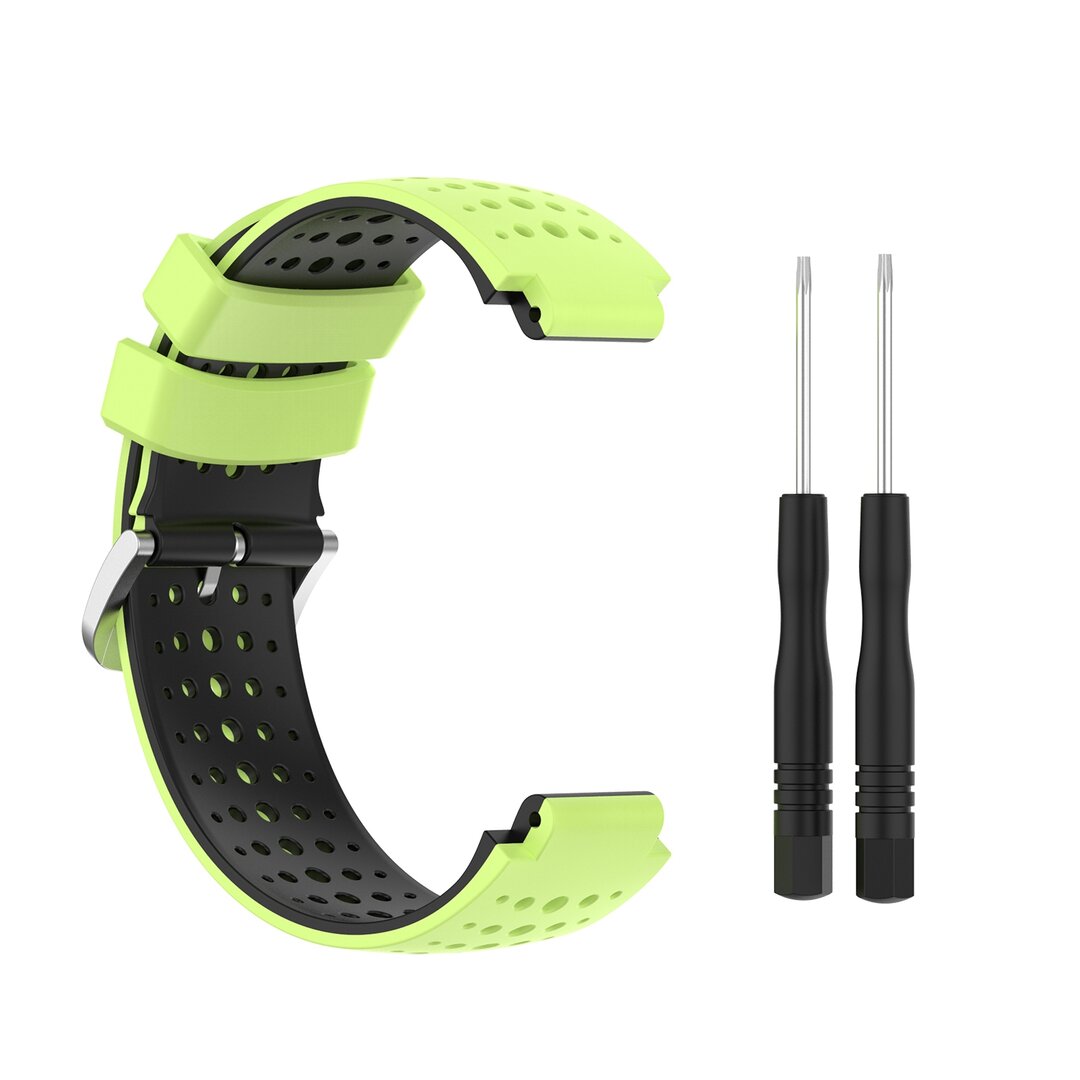 Silikon-Punktmuster-Armband - Gr&uuml;n + Schwarz - Garmin Forerunner 220 / 230 / 235 / 620 / 630 / 735 (XT)