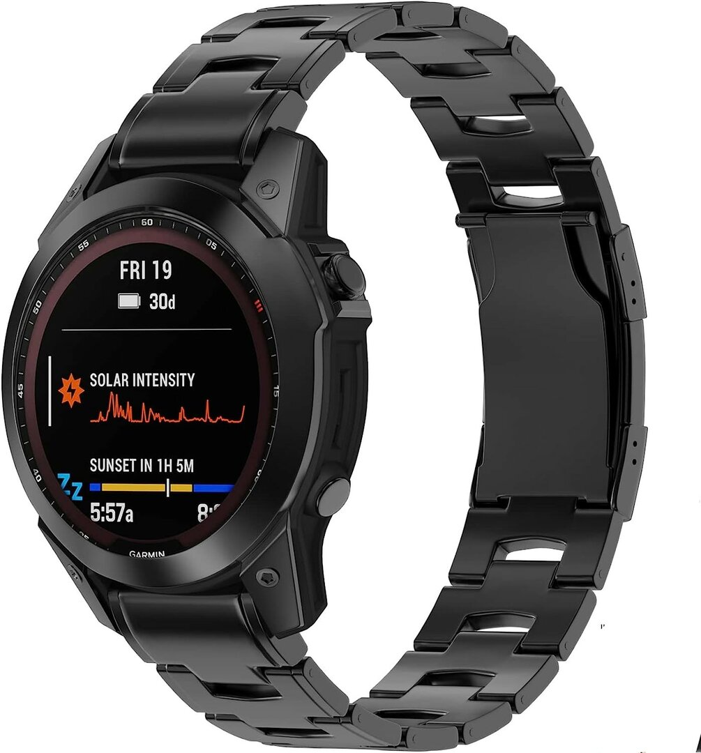 Titanium Gliederarmband - Schwarz - Garmin Fenix 7 / 6 / 5