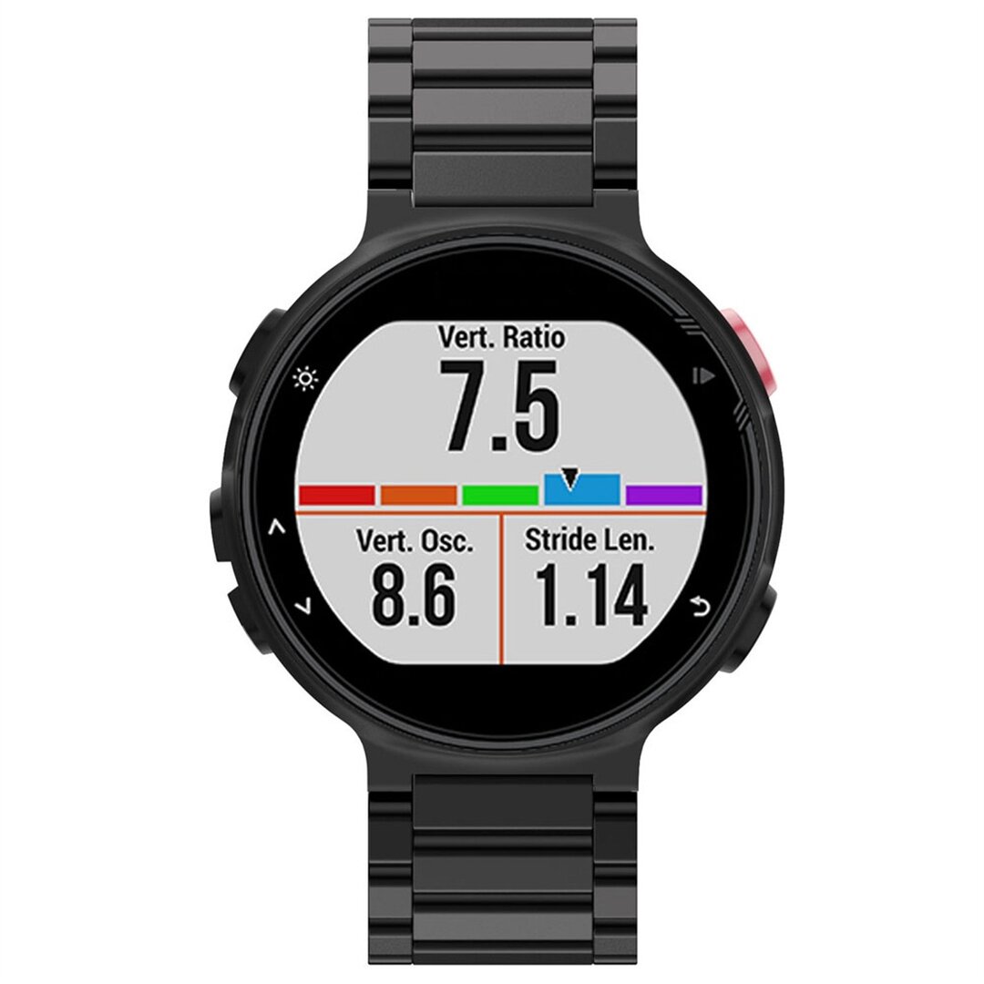 Stahlgliederarmband - Schwarz - Garmin Forerunner 220 / 230 / 235 / 620 / 630 / 735 (XT)