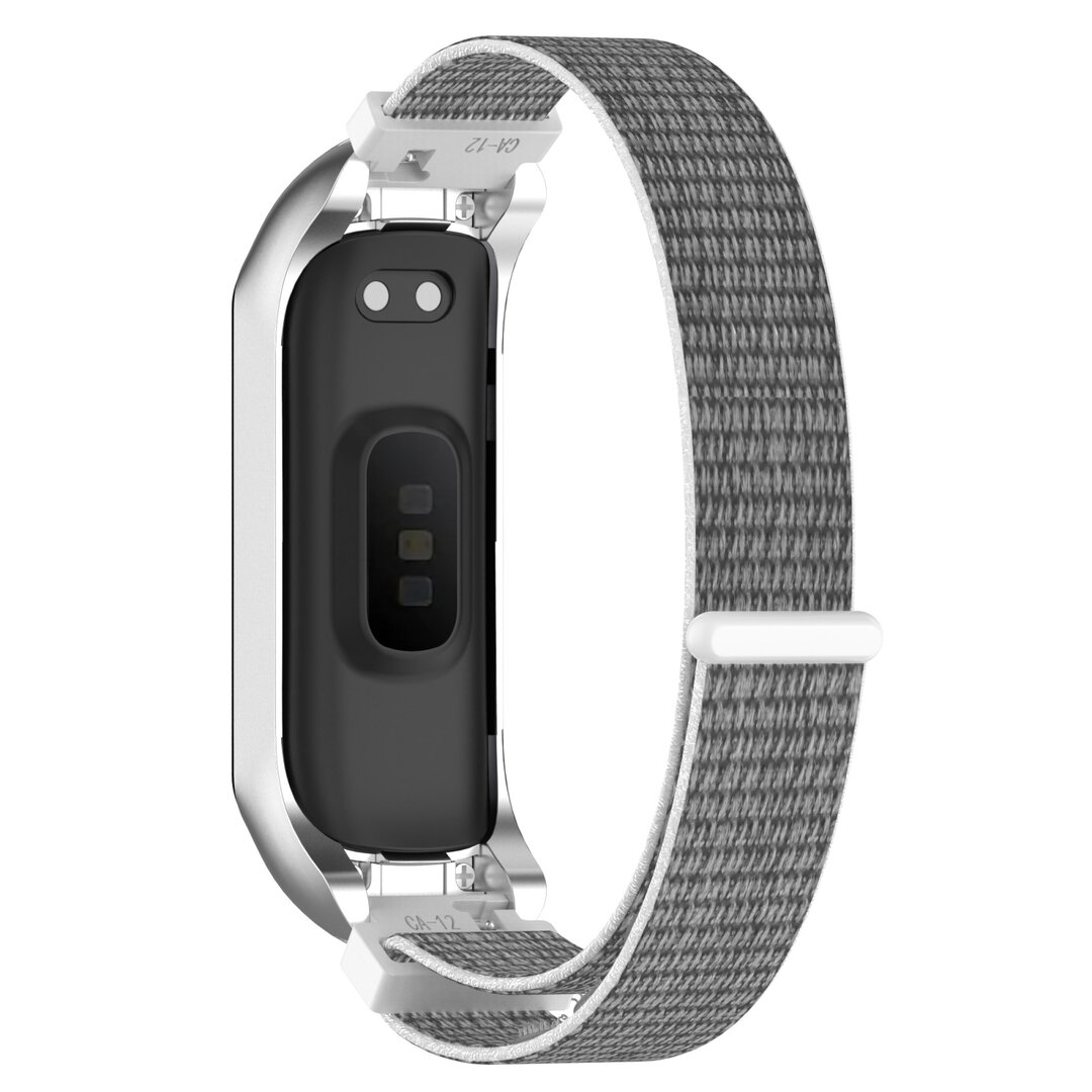Nylon Sport Loop Armband - Wei&szlig;/Grau - Samsung Galaxy Fit 2