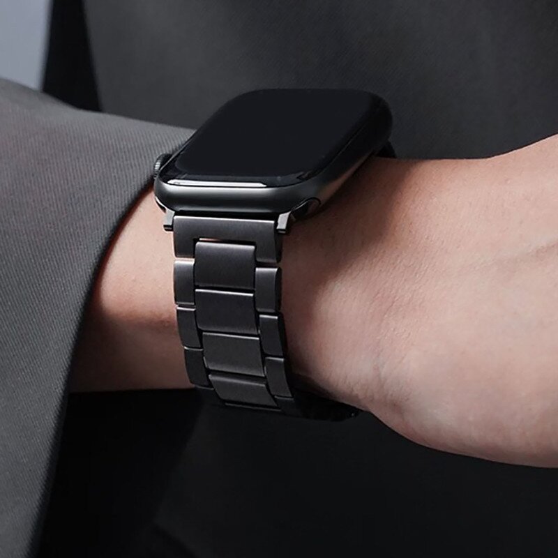 Titaniumband - Spacegrau - Geeignet f&uuml;r Apple Watch 44mm / 45mm / 46mm / 49mm