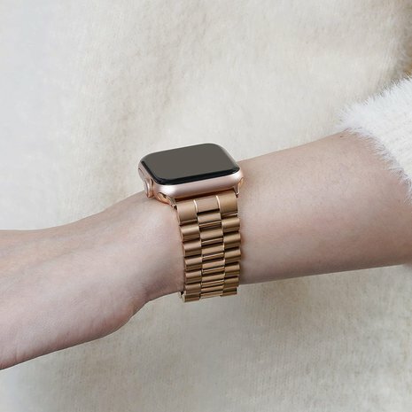 Metallgliederarmband - Ros&eacute;gold - Geeignet f&uuml;r Apple Watch 38mm / 40mm / 41mm / 42mm