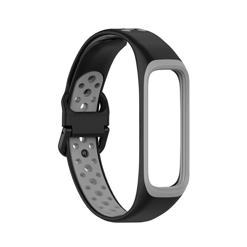 Silikonband 2 Farben - Schwarz/Grau - Samsung Galaxy Fit 2