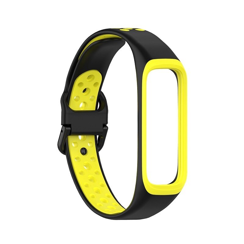 Silikonband 2 Farben - Schwarz / Gelb - Samsung Galaxy Fit 2
