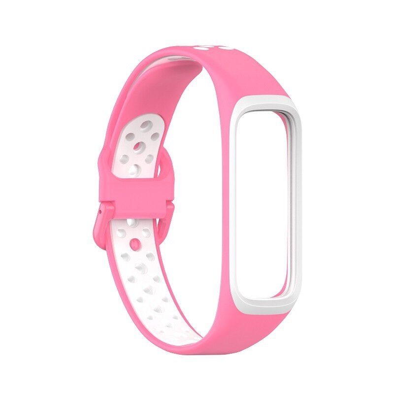 Silikonband 2 Farben - Rosa / Wei&szlig; - Samsung Galaxy Fit 2