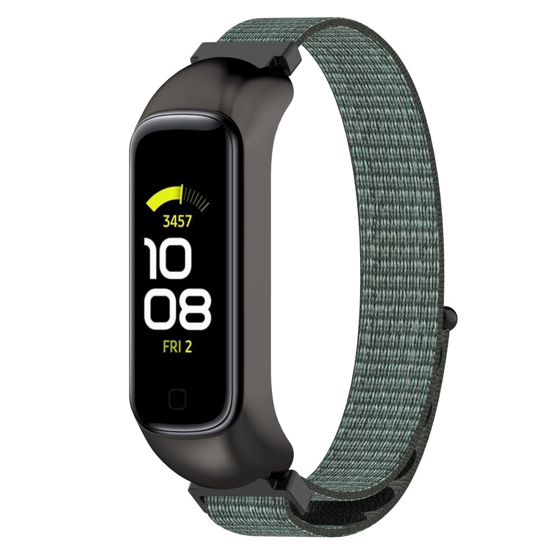 Nylon Sport Loop Armband - Gr&uuml;n/Grau - Samsung Galaxy Fit 2