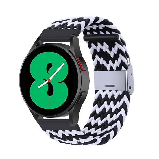 Geflochtenes Nylonband - Schwarz / Wei&szlig; - Huawei Watch 4 (pro) / 3 (pro) / Ultimate