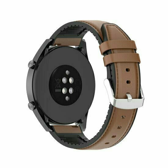 Leder + Silikonarmband - Braun - Huawei Watch 4 (pro) / 3 (pro) / Ultimate