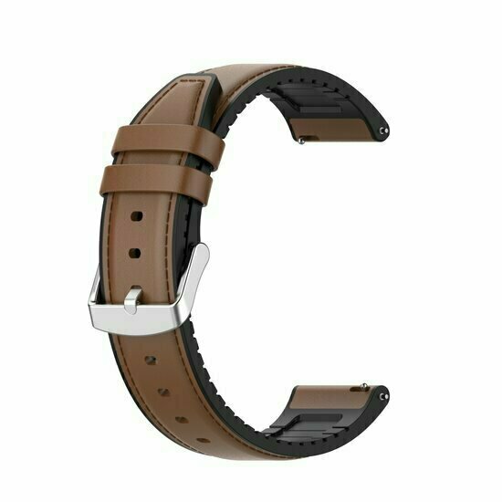 Leder + Silikonarmband - Braun - Huawei Watch 4 (pro) / 3 (pro) / Ultimate