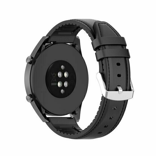 Leder + Silikonarmband - Schwarz - Huawei Watch 4 (pro) / 3 (pro) / Ultimate