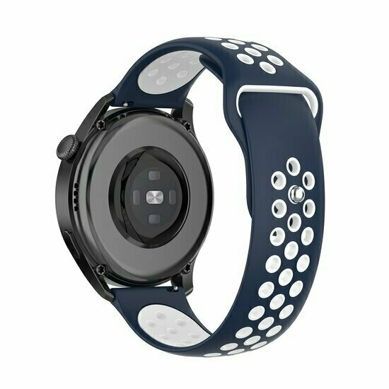 Sport Edition Silikonband - Dunkelblau + Wei&szlig; - Huawei Watch 4 (pro) / 3 (pro) / Ultimate