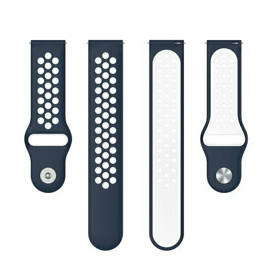 Sport Edition Silikonband - Dunkelblau + Wei&szlig; - Huawei Watch 4 (pro) / 3 (pro) / Ultimate