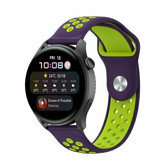 Sport Edition Silikonband - Lila + Gr&uuml;n - Huawei Watch 4 (pro) / 3 (pro) / Ultimate