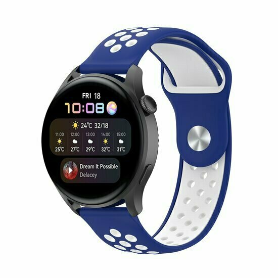 Sport Edition Silikonband - Blau + Wei&szlig; - Huawei Watch 4 (pro) / 3 (pro) / Ultimate