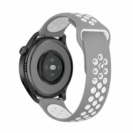 Sport Edition Silikonband - Grau + Wei&szlig; - Huawei Watch 4 (pro) / 3 (pro) / Ultimate