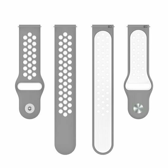 Sport Edition Silikonband - Grau + Wei&szlig; - Huawei Watch 4 (pro) / 3 (pro) / Ultimate