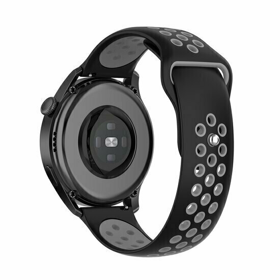 Sport Edition Silikonband - Schwarz + Grau - Huawei Watch 4 (pro) / 3 (pro) / Ultimate
