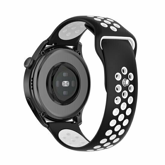 Sport Edition Silikonband - Schwarz + Wei&szlig; - Huawei Watch 4 (pro) / 3 (pro) / Ultimate