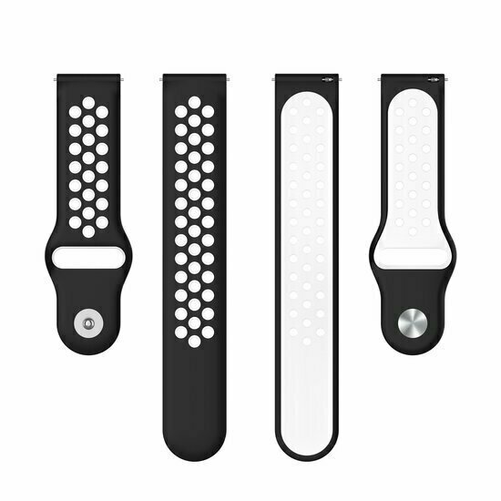 Sport Edition Silikonband - Schwarz + Wei&szlig; - Huawei Watch 4 (pro) / 3 (pro) / Ultimate