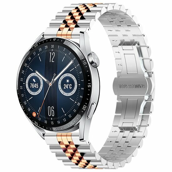 Stahlband - Silber / Ros&eacute;gold - Huawei Watch 4 (pro) / 3 (pro) / Ultimate