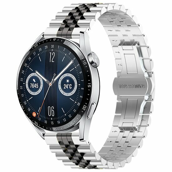 Stahlband - Silber / Schwarz - Huawei Watch 4 (pro) / 3 (pro) / Ultimate