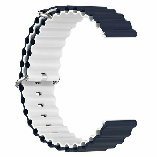 Ocean Style Silikonarmband - Dunkelblau / Wei&szlig; - Huawei Watch 4 (pro) / 3 (pro) / Ultimate
