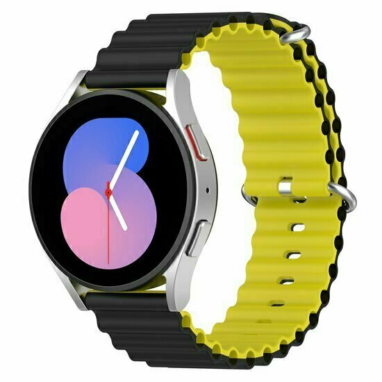 Ocean Style Silikonarmband - Schwarz / Gelb - Huawei Watch 4 (pro) / 3 (pro) / Ultimate