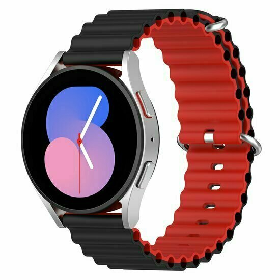Ocean Style Silikonarmband - Schwarz / Rot - Huawei Watch 4 (pro) / 3 (pro) / Ultimate