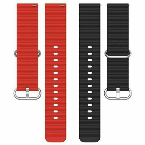 Ocean Style Silikonarmband - Schwarz / Rot - Huawei Watch 4 (pro) / 3 (pro) / Ultimate