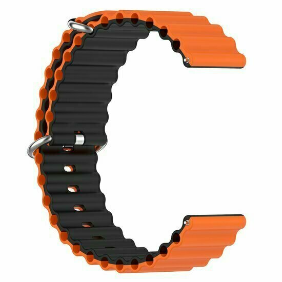 Ocean Style Silikonarmband - Orange / Schwarz - Huawei Watch 4 (pro) / 3 (pro) / Ultimate