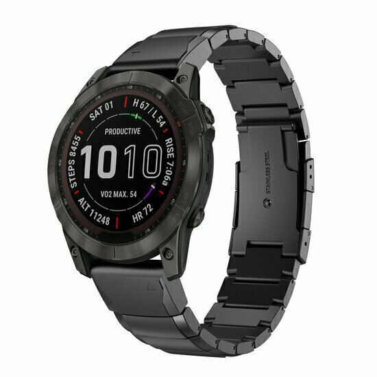 Edelstahl-Gliederarmband - Schwarz - Garmin Instinct E - 40mm