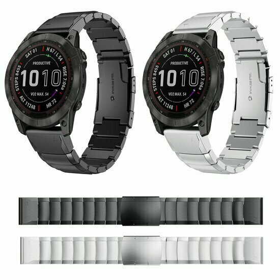 Edelstahl-Gliederarmband - Schwarz - Garmin Instinct E - 40mm