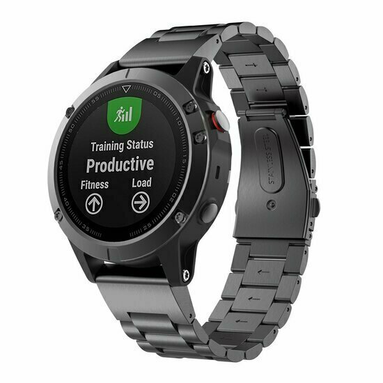 Stahlgliederarmband - Schwarz - Garmin Instinct E - 40mm